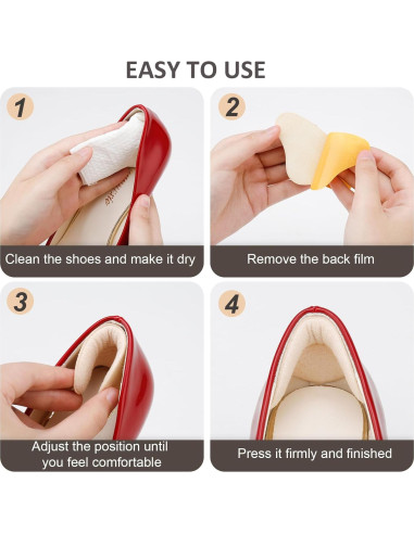 6 Pares Almohadillas para Talones Comfowner Beige Ajustables