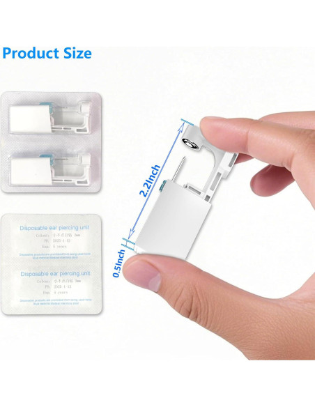 Kit de Perforación de Orejas YINPAD - 8 Aretes + Alcohol