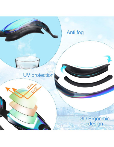 Gafas de Natación Fabbay 6 Pack Antifog para Adultos