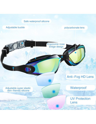 Gafas de Natación Fabbay 6 Pack Antifog para Adultos