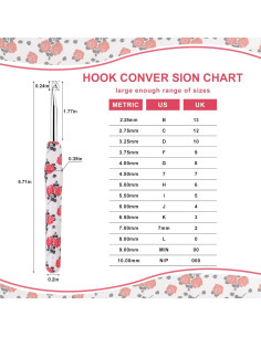 Juego de Ganchillos Looen 14 Tamaños Ergonomicos Rosa 2