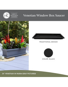 Bandeja Rectangular para Plantas The HC Companies 44.5 cm Negro 2