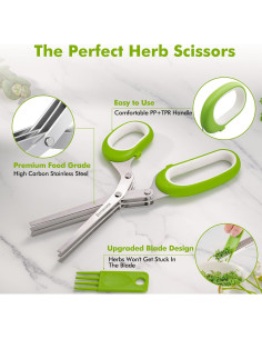 Juego de Tijeras de Hierbas Astercook 2 Pcs Acero Inoxidable 2