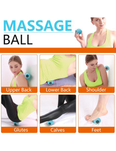 Bola de Masaje MURLIEN 8 cm para Liberación Miofascial Azul 2