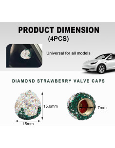 4 Tapones de Válvula de Neumático KVAEY en Forma de Fresa 2