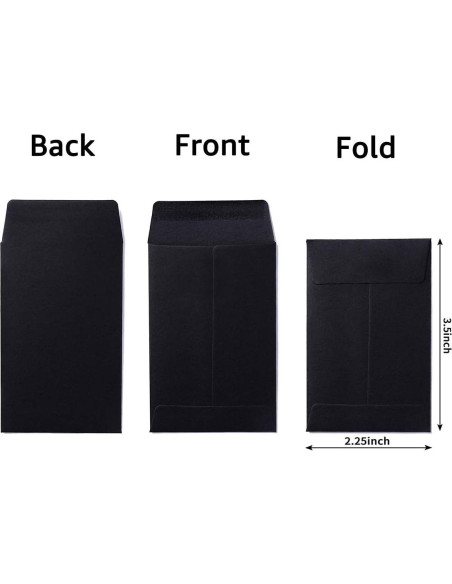 Paquete de 100 sobres autoadhesivos negros Homtable 5.72x8.89cm