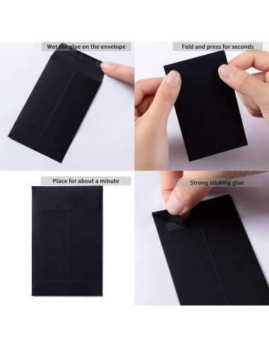 Paquete de 100 sobres autoadhesivos negros Homtable 5.72x8.89cm