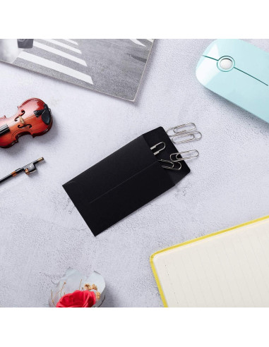 Paquete de 100 sobres autoadhesivos negros Homtable 5.72x8.89cm