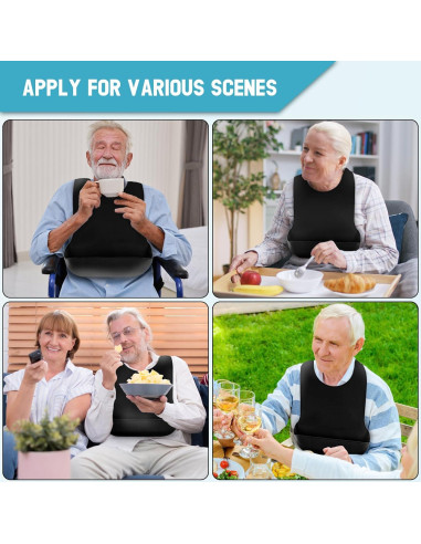 Babero Ajustable de Silicona TaoTazon para Adultos - Impermeable y Lavable