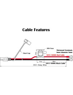Conector de Batería SAE iGreely 10 AWG 60cm para Coche y Moto 2
