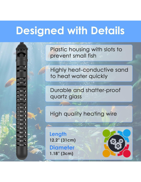 Calentador de Acuario AquaMiracle 200W con Termostato Digital