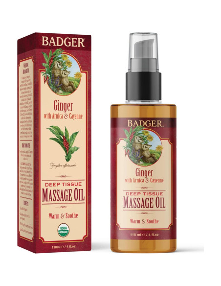 Aceite de Masaje Badger 100% Orgánico Jengibre 118 ml