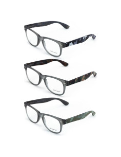 3 Pares Gafas de Lectura Clásicas V.W.E. Camuflaje Militar