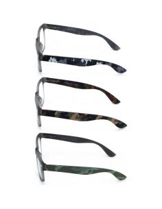 3 Pares Gafas de Lectura Clásicas V.W.E. Camuflaje Militar 2