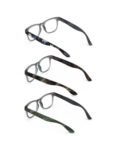 3 Pares Gafas de Lectura Clásicas V.W.E. Camuflaje Militar