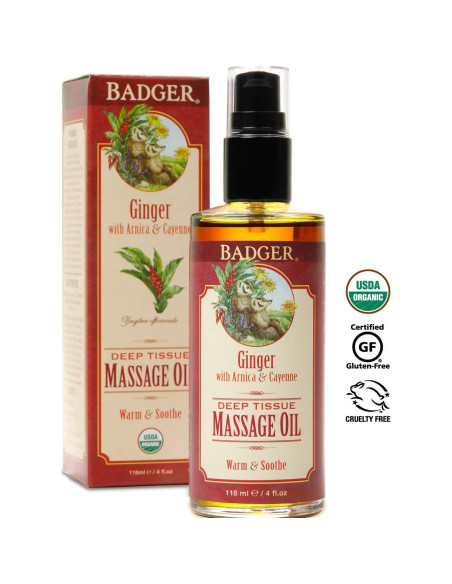 Aceite de Masaje Badger 100% Orgánico Jengibre 118 ml