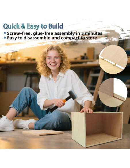 Caja de Diorama de Madera iLAND 39.9x27.9x27.9cm para Miniaturas