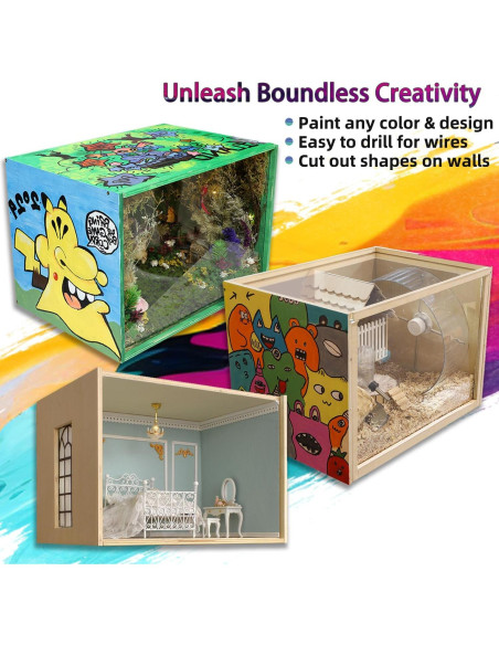 Caja de Diorama de Madera iLAND 39.9x27.9x27.9cm para Miniaturas