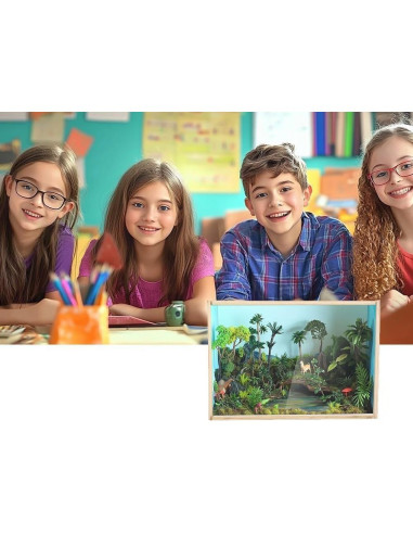 Caja de Diorama de Madera iLAND 39.9x27.9x27.9cm para Miniaturas