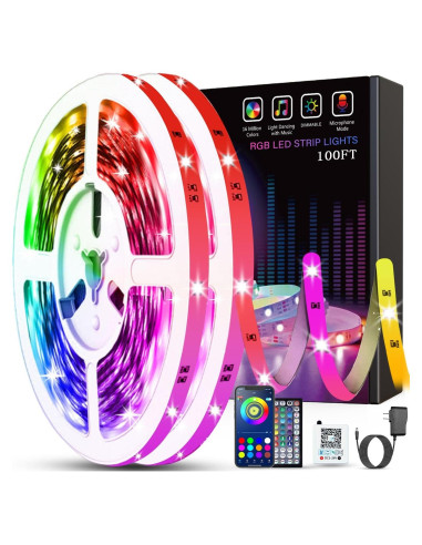 Luces LED Tenmiro 30m RGB con control remoto y app