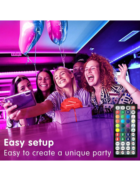 Luces LED Tenmiro 30m RGB con control remoto y app
