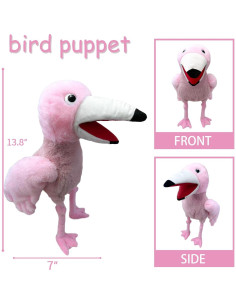 Títere de mano flamenco Rosa - Juguete de peluche 35.1 cm 2