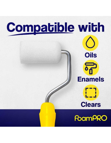 Rodillo de pintura FoamPRO 162 de 2" - Acabado fino, 1 unidad