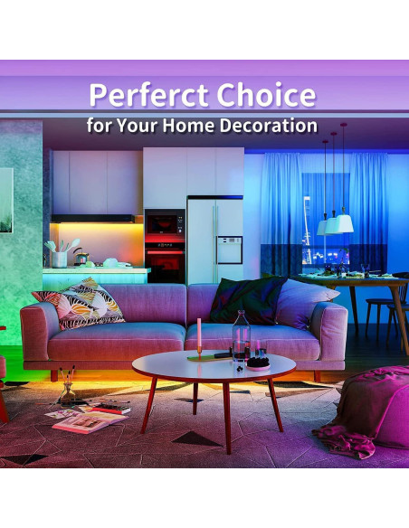 Luces LED Tenmiro 30m RGB con control remoto y app