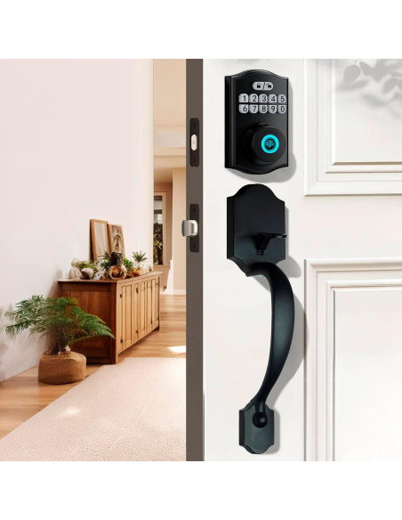 Cerradura Inteligente Miko Group Huella Dactilar Negra 2.21 kg