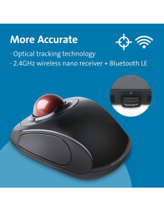 Mouse Trackball Inalámbrico Kensington K72352US Negro 2