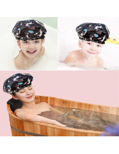 Gorro de Ducha Impermeable Unicornio ZKLLGHE Reutilizable 2