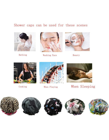 Gorro de Ducha Impermeable Unicornio ZKLLGHE Reutilizable