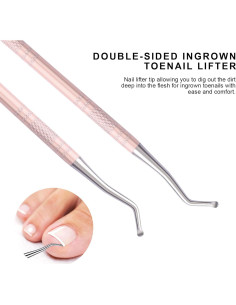 Kit de Pedicura Teenitor para Uñas Encarnadas - 3 Piezas Rosa 2