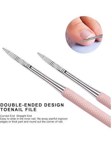 Kit de Pedicura Teenitor para Uñas Encarnadas - 3 Piezas Rosa