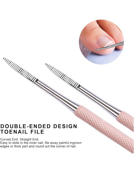 Kit de Pedicura Teenitor para Uñas Encarnadas - 3 Piezas Rosa