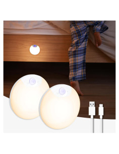 Luz Nocturna Recargable con Sensor de Movimiento 2-Pack