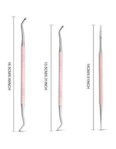 Kit de Pedicura Teenitor para Uñas Encarnadas - 3 Piezas Rosa