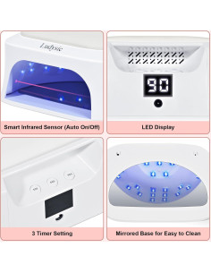 Lámpara UV LED para Uñas Ludysic 48W con Sensor y Almohadilla 2