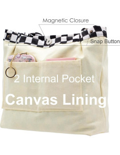 Bolsa Tote PAZIMIIK Acuadros Negros Reutilizable para Viaje 2