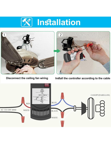 Control Remoto Universal para Ventilador de Techo COREBAY RC-HD5