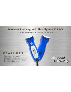 10 Linternas Magnéticas Planas Blackout Descuento Promociones - LED Azul 2