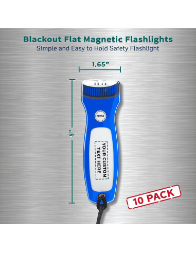 10 Linternas Magnéticas Planas Blackout Descuento Promociones - LED Azul