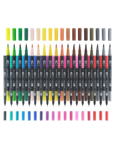 Marcadores de Pincel CANVASTRA Set de 36 Colores Sin Sangrado