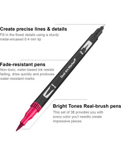 Marcadores de Pincel CANVASTRA Set de 36 Colores Sin Sangrado 2