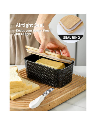 Plato de Mantequilla Cerámica Hasense con Tapa 16.3x7.1cm