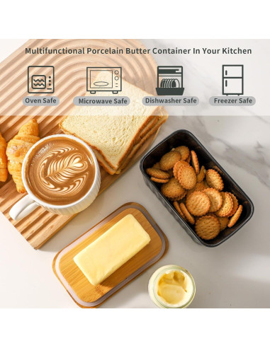 Plato de Mantequilla Cerámica Hasense con Tapa 16.3x7.1cm