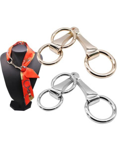 Anillos de hebilla para bufanda Cualque oro para mujeres 2