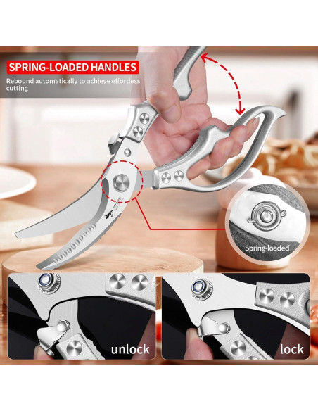 Tijeras de Cocina MAD SHARK Multifuncionales 0.46kg Gris