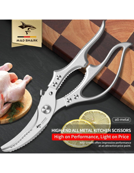 Tijeras de Cocina MAD SHARK Multifuncionales 0.46kg Gris