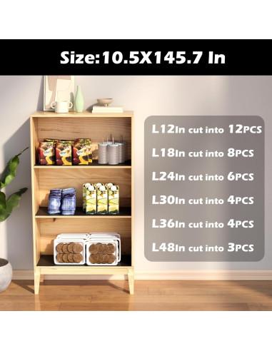 Forro de Estante Impermeable Janeart 10.5" Negro 145.7" Largo